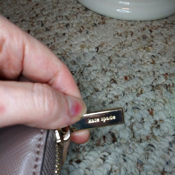 Kate Spade Taupish Lavender Large Continental Zip Around Leather Wallet - Picture 12 of 13